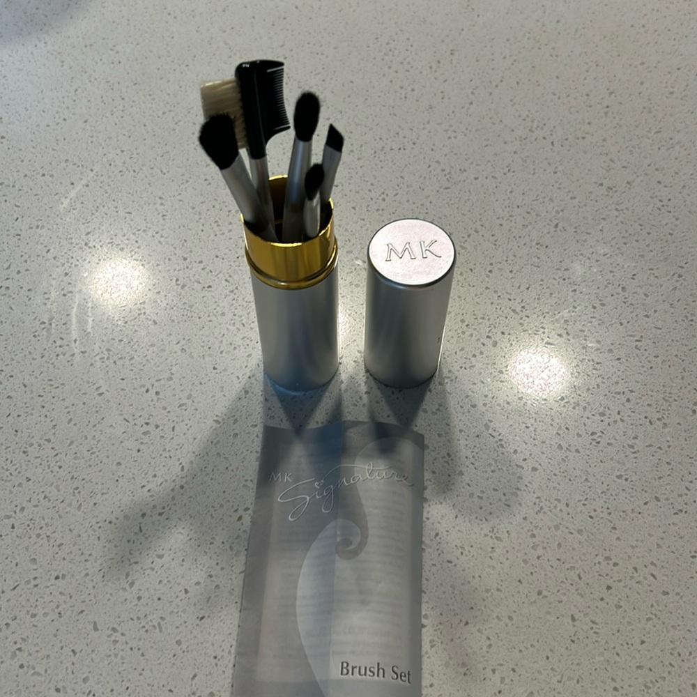 Mary Kay signature brush set in silver tub